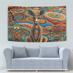 Australian Aboriginal Art Kangaroo Tapestry Looking Forward Looking Blak Aboriginal Dot Painting