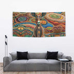 Australian Aboriginal Art Kangaroo Tapestry Looking Forward Looking Blak Aboriginal Dot Painting