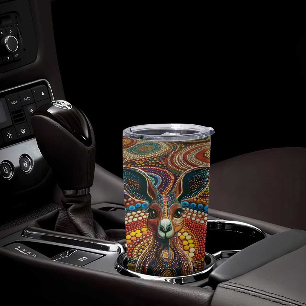 Australian Aboriginal Art Kangaroo Tumbler Cup Looking Forward Looking Blak Aboriginal Dot Painting
