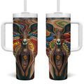 Australian Aboriginal Art Kangaroo Tumbler With Handle Looking Forward Looking Blak Aboriginal Dot Painting