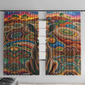 Australian Aboriginal Art Kangaroo Window Curtain Looking Forward Looking Blak Aboriginal Dot Painting