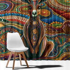 Australian Aboriginal Art Kangaroo Window Curtain Looking Forward Looking Blak Aboriginal Dot Painting