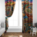 Australian Aboriginal Art Kangaroo Window Curtain Looking Forward Looking Blak Aboriginal Dot Painting
