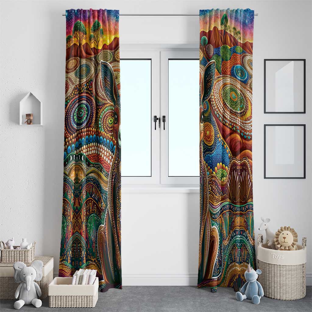 Australian Aboriginal Art Kangaroo Window Curtain Looking Forward Looking Blak Aboriginal Dot Painting