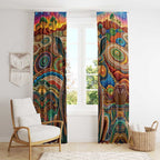 Australian Aboriginal Art Kangaroo Window Curtain Looking Forward Looking Blak Aboriginal Dot Painting
