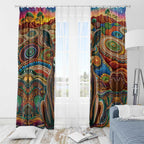 Australian Aboriginal Art Kangaroo Window Curtain Looking Forward Looking Blak Aboriginal Dot Painting