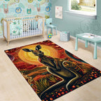 Australian Aboriginal Art Kangaroo Area Rug Maintain the Dreaming Aboriginal Dot Painting