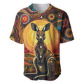 Australian Aboriginal Art Kangaroo Baseball Jersey Maintain the Dreaming Aboriginal Dot Painting