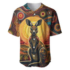 Australian Aboriginal Art Kangaroo Baseball Jersey Maintain the Dreaming Aboriginal Dot Painting