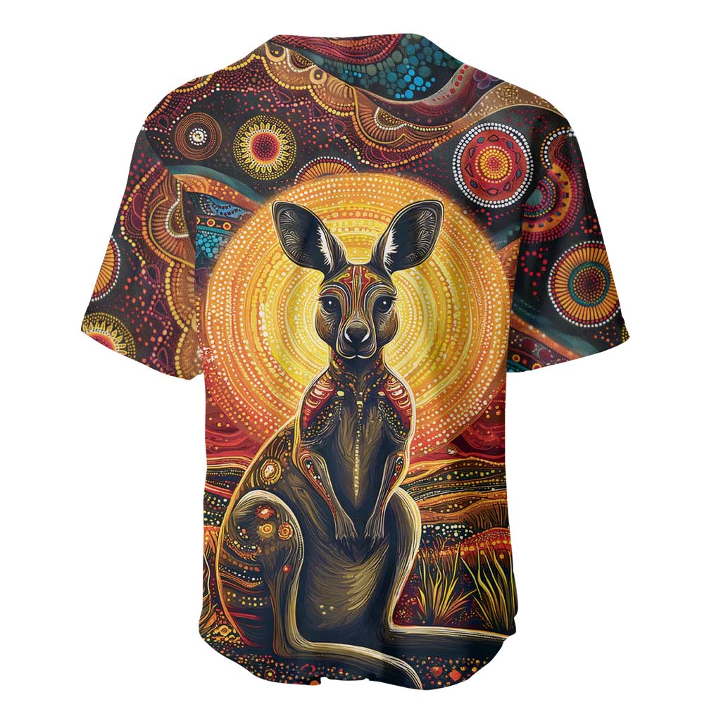 Australian Aboriginal Art Kangaroo Baseball Jersey Maintain the Dreaming Aboriginal Dot Painting