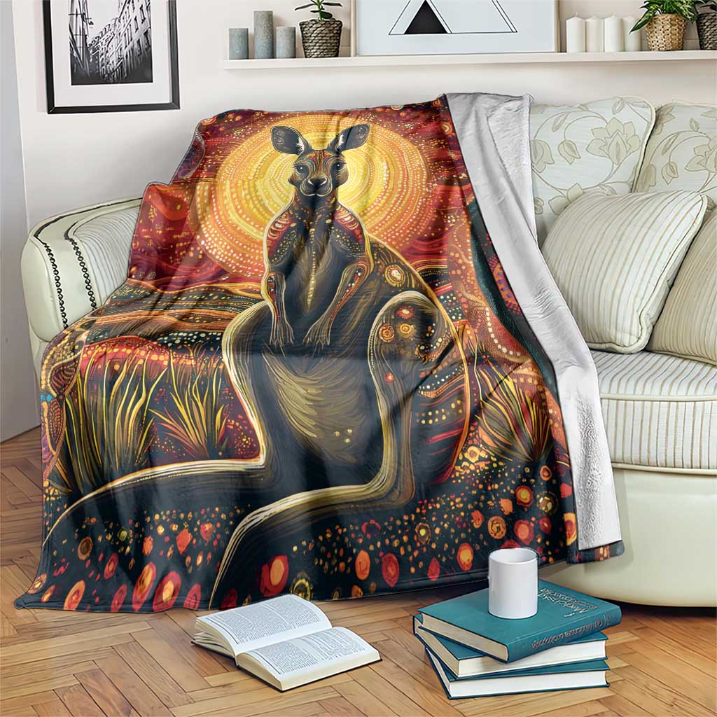 Australian Aboriginal Art Kangaroo Blanket Maintain the Dreaming Aboriginal Dot Painting