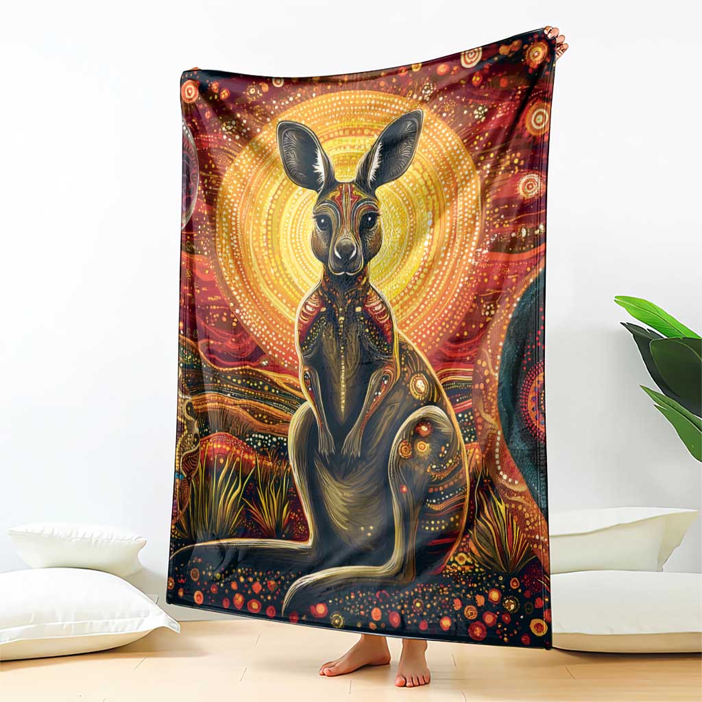 Australian Aboriginal Art Kangaroo Blanket Maintain the Dreaming Aboriginal Dot Painting