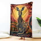Australian Aboriginal Art Kangaroo Blanket Maintain the Dreaming Aboriginal Dot Painting