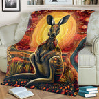 Australian Aboriginal Art Kangaroo Blanket Maintain the Dreaming Aboriginal Dot Painting