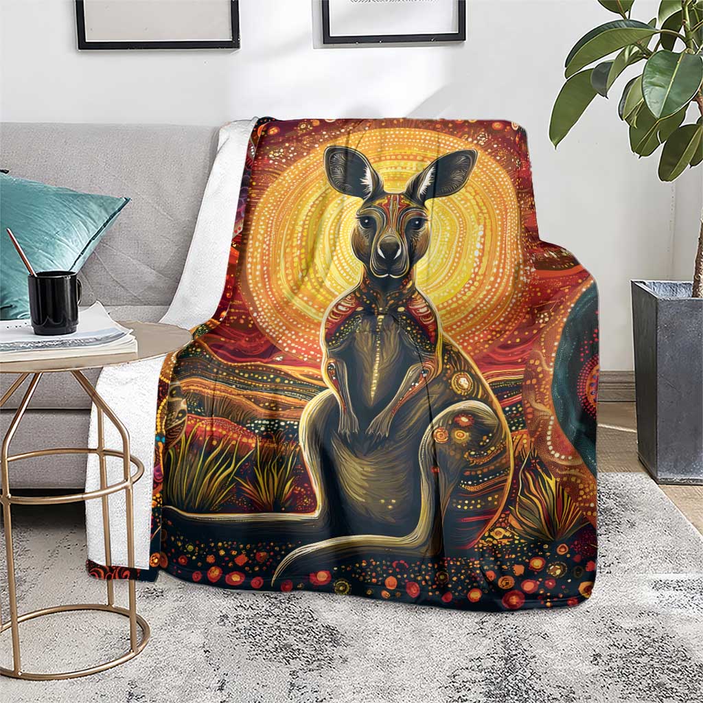 Australian Aboriginal Art Kangaroo Blanket Maintain the Dreaming Aboriginal Dot Painting