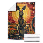 Australian Aboriginal Art Kangaroo Blanket Maintain the Dreaming Aboriginal Dot Painting
