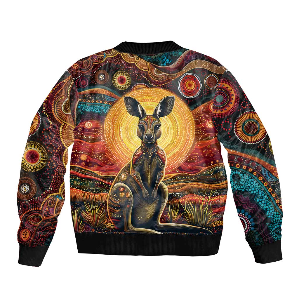 Australian Aboriginal Art Kangaroo Bomber Jacket Maintain the Dreaming Aboriginal Dot Painting