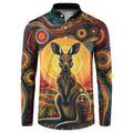 Australian Aboriginal Art Kangaroo Button Sweatshirt Maintain the Dreaming Aboriginal Dot Painting