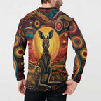 Australian Aboriginal Art Kangaroo Button Sweatshirt Maintain the Dreaming Aboriginal Dot Painting