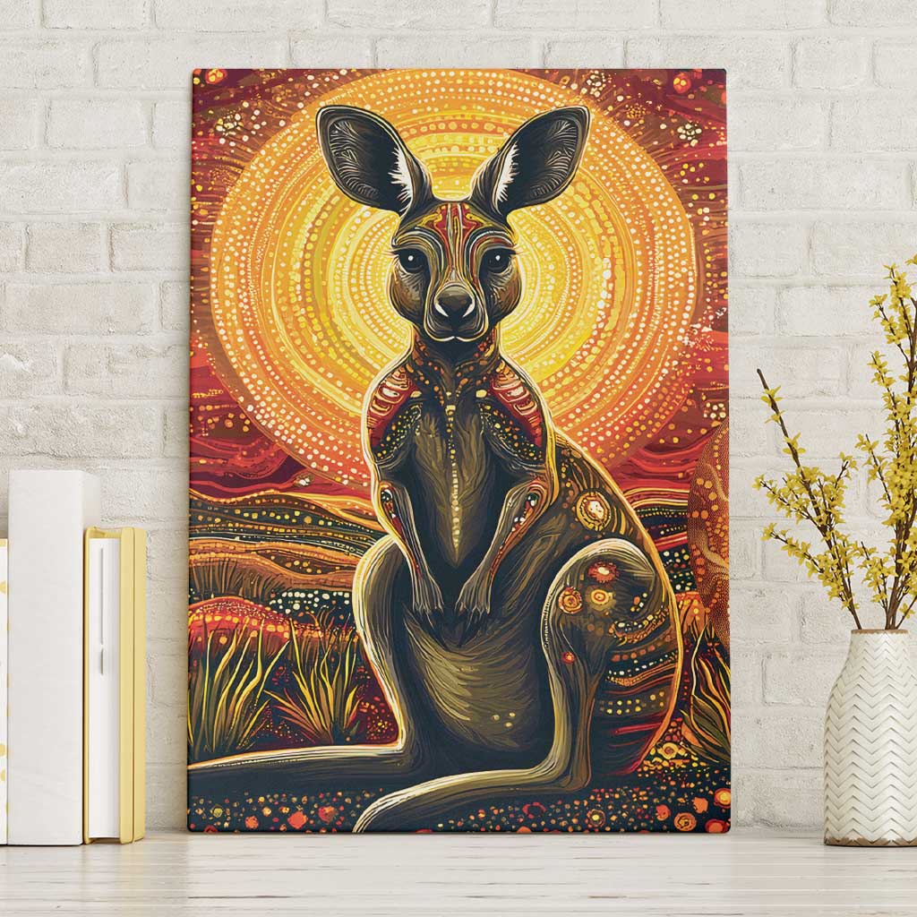 Australian Aboriginal Art Kangaroo Canvas Wall Art Maintain the Dreaming Aboriginal Dot Painting
