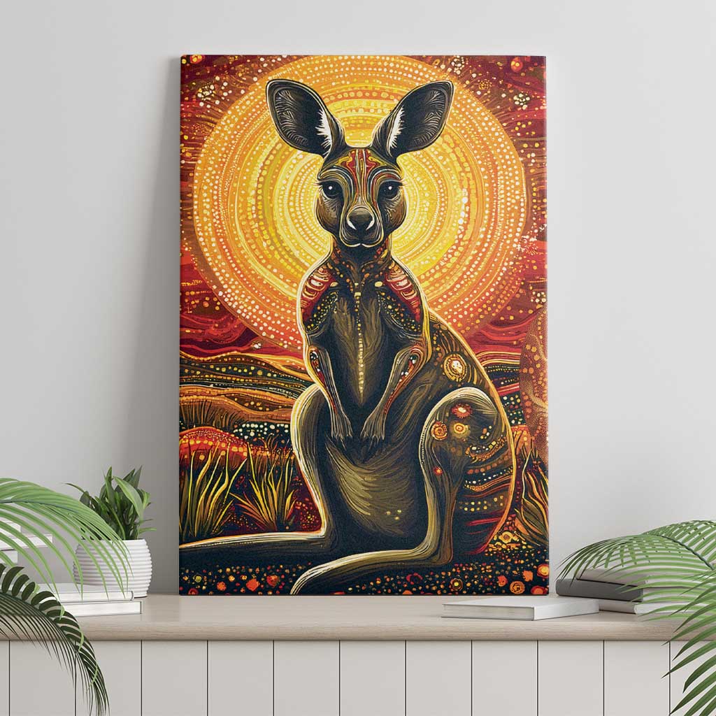 Australian Aboriginal Art Kangaroo Canvas Wall Art Maintain the Dreaming Aboriginal Dot Painting