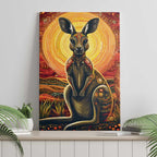 Australian Aboriginal Art Kangaroo Canvas Wall Art Maintain the Dreaming Aboriginal Dot Painting