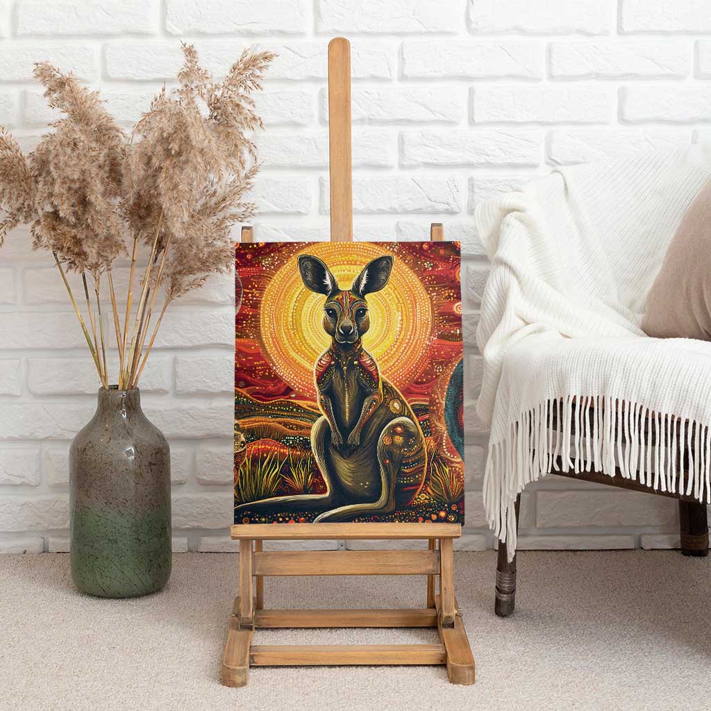 Australian Aboriginal Art Kangaroo Canvas Wall Art Maintain the Dreaming Aboriginal Dot Painting