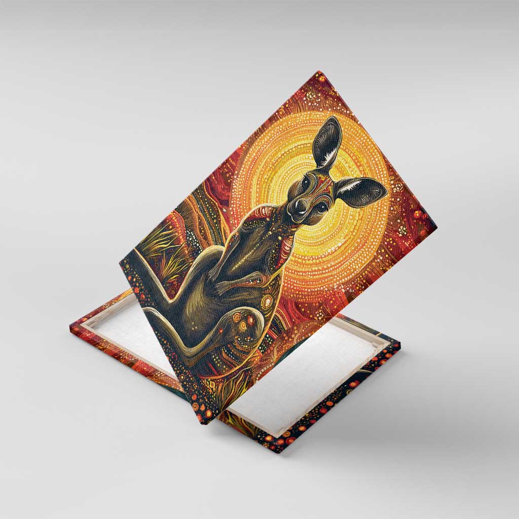 Australian Aboriginal Art Kangaroo Canvas Wall Art Maintain the Dreaming Aboriginal Dot Painting
