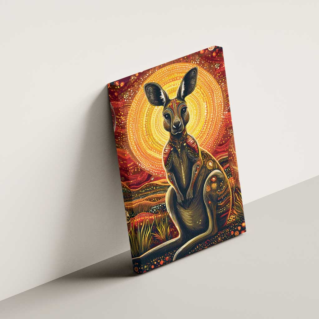 Australian Aboriginal Art Kangaroo Canvas Wall Art Maintain the Dreaming Aboriginal Dot Painting