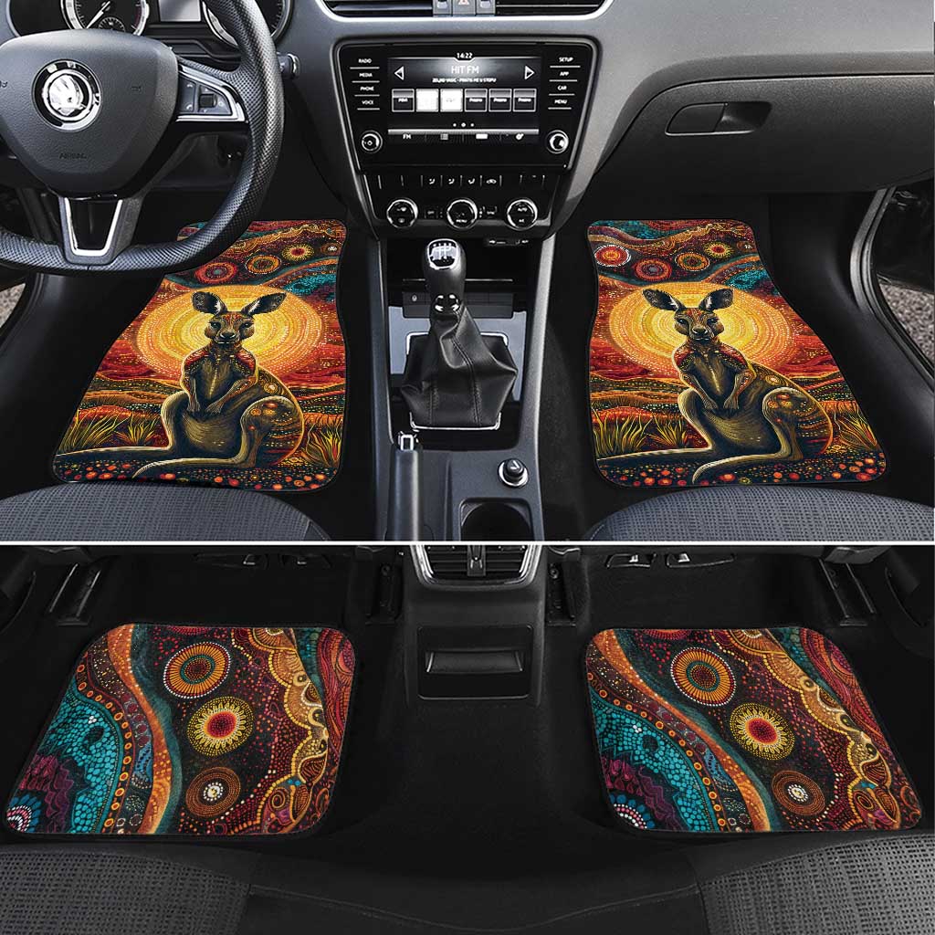 Australian Aboriginal Art Kangaroo Car Mats Maintain the Dreaming Aboriginal Dot Painting
