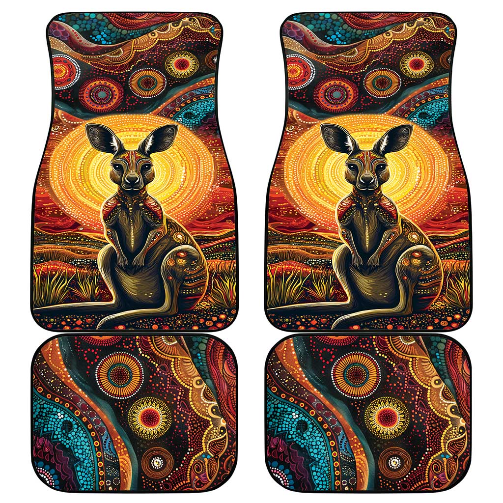 Australian Aboriginal Art Kangaroo Car Mats Maintain the Dreaming Aboriginal Dot Painting