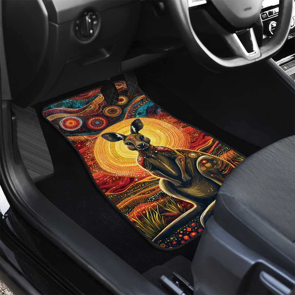 Australian Aboriginal Art Kangaroo Car Mats Maintain the Dreaming Aboriginal Dot Painting