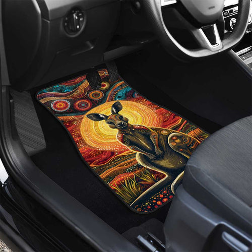 Australian Aboriginal Art Kangaroo Car Mats Maintain the Dreaming Aboriginal Dot Painting