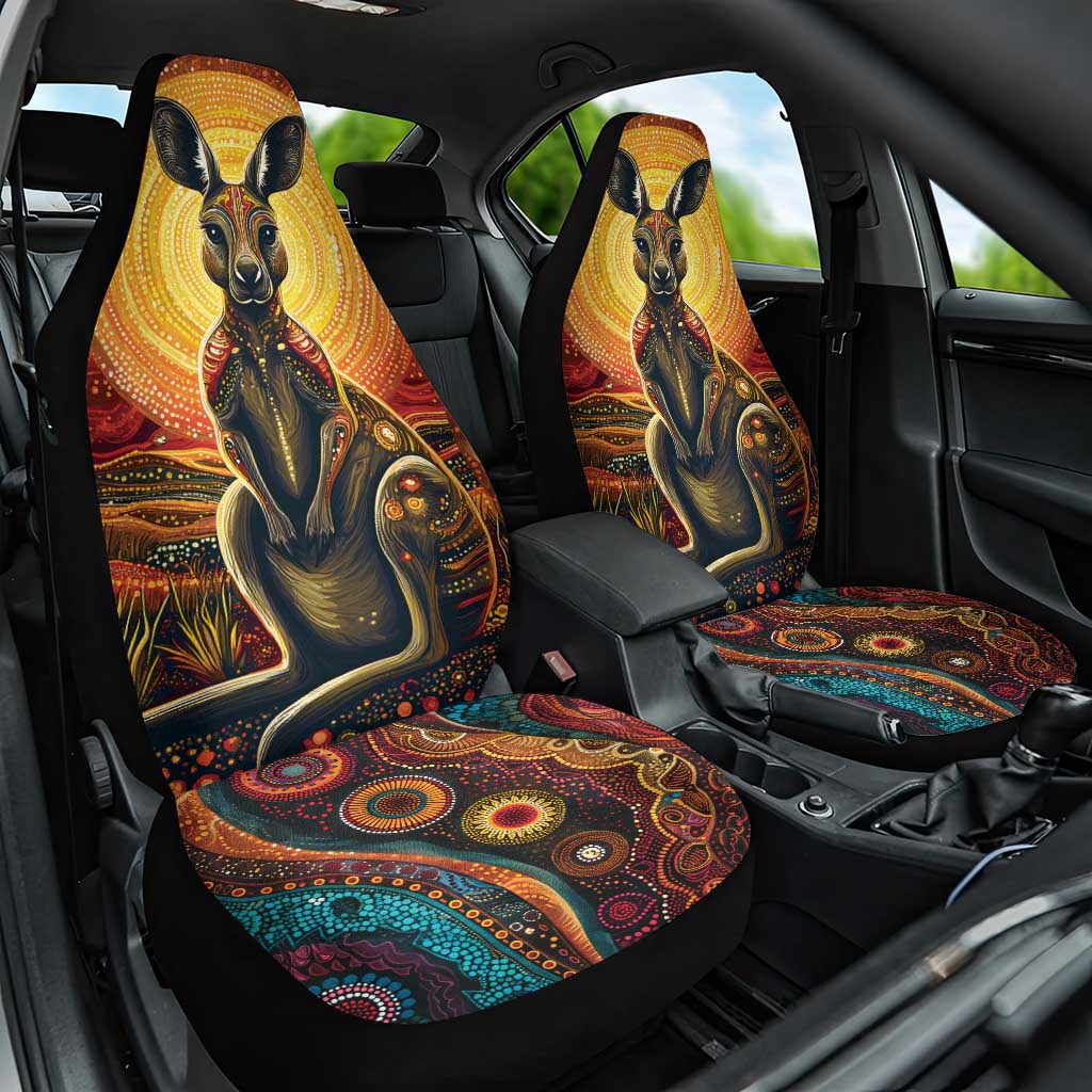 Australian Aboriginal Art Kangaroo Car Seat Cover Maintain the Dreaming Aboriginal Dot Painting