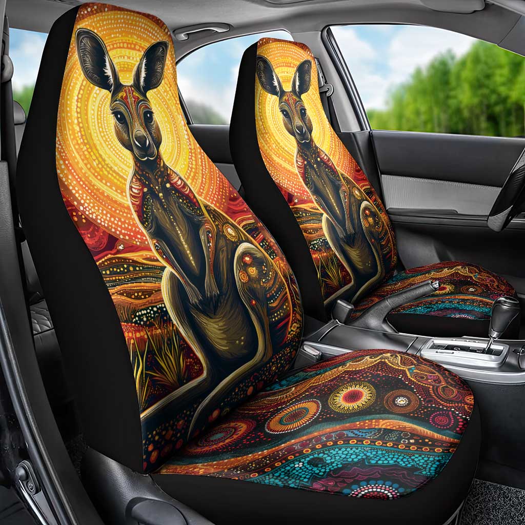 Australian Aboriginal Art Kangaroo Car Seat Cover Maintain the Dreaming Aboriginal Dot Painting