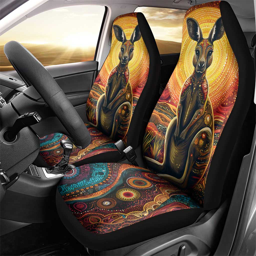 Australian Aboriginal Art Kangaroo Car Seat Cover Maintain the Dreaming Aboriginal Dot Painting