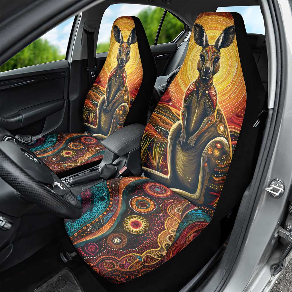 Australian Aboriginal Art Kangaroo Car Seat Cover Maintain the Dreaming Aboriginal Dot Painting