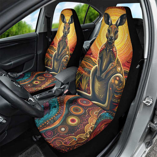 Australian Aboriginal Art Kangaroo Car Seat Cover Maintain the Dreaming Aboriginal Dot Painting