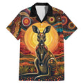 Australian Aboriginal Art Kangaroo Family Matching Mermaid Dress and Hawaiian Shirt Maintain the Dreaming Aboriginal Dot Painting