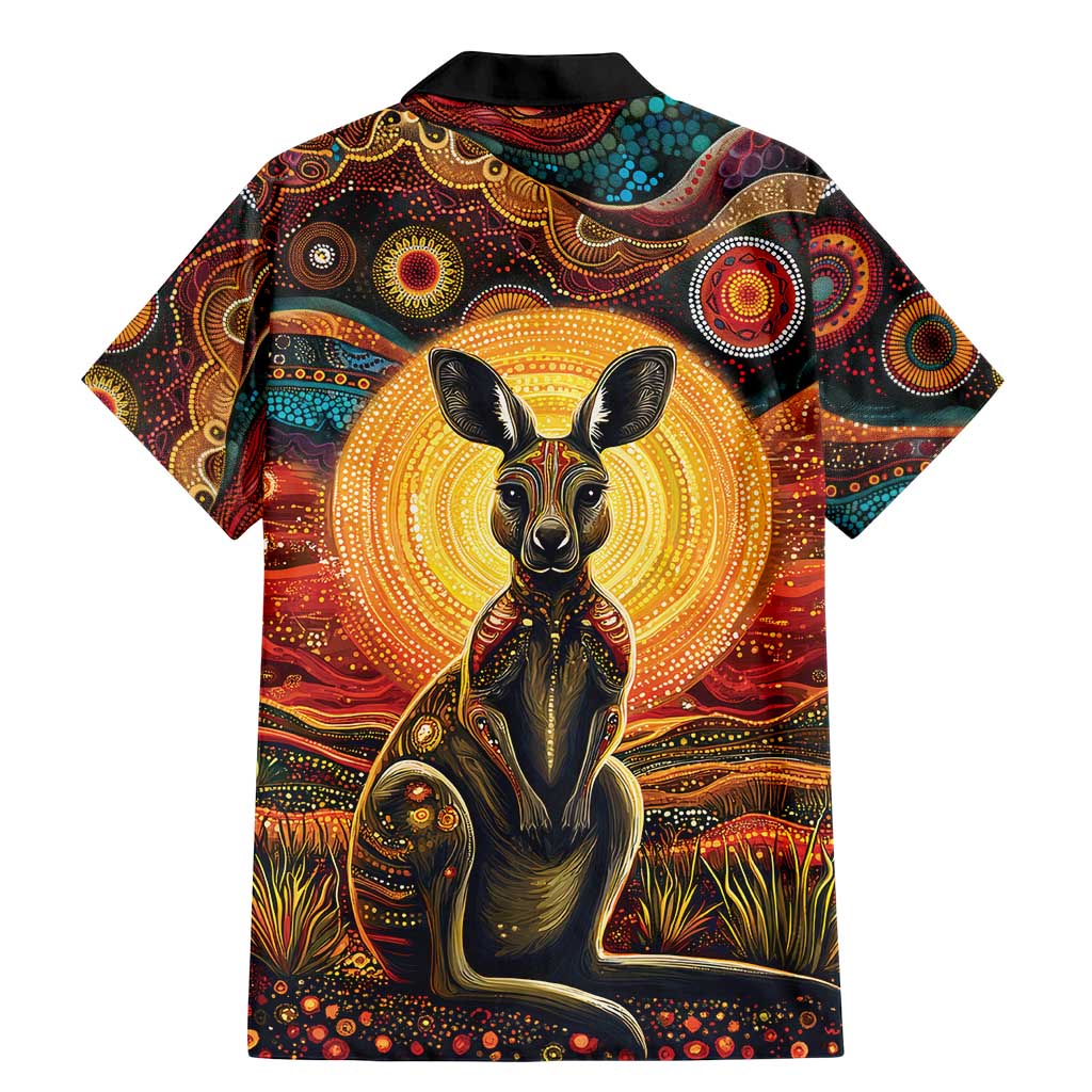 Australian Aboriginal Art Kangaroo Family Matching Mermaid Dress and Hawaiian Shirt Maintain the Dreaming Aboriginal Dot Painting