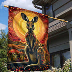 Australian Aboriginal Art Kangaroo Garden Flag Maintain the Dreaming Aboriginal Dot Painting
