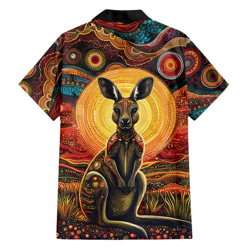 Australian Aboriginal Art Kangaroo Hawaiian Shirt Maintain the Dreaming Aboriginal Dot Painting