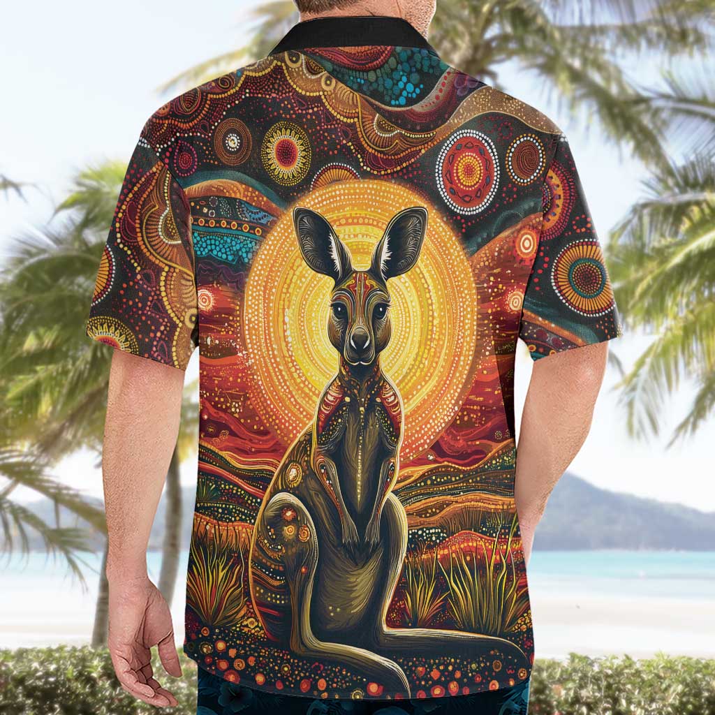 Australian Aboriginal Art Kangaroo Hawaiian Shirt Maintain the Dreaming Aboriginal Dot Painting