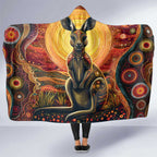 Australian Aboriginal Art Kangaroo Hooded Blanket Maintain the Dreaming Aboriginal Dot Painting