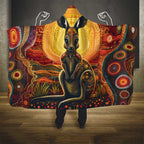 Australian Aboriginal Art Kangaroo Hooded Blanket Maintain the Dreaming Aboriginal Dot Painting