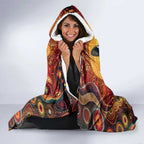 Australian Aboriginal Art Kangaroo Hooded Blanket Maintain the Dreaming Aboriginal Dot Painting