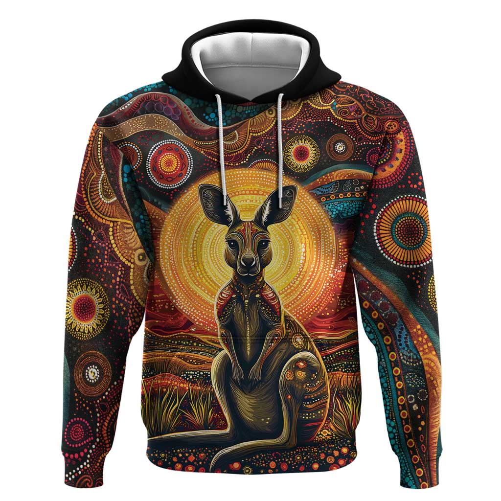 Australian Aboriginal Art Kangaroo Hoodie Maintain the Dreaming Aboriginal Dot Painting