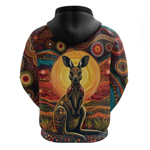 Australian Aboriginal Art Kangaroo Hoodie Maintain the Dreaming Aboriginal Dot Painting