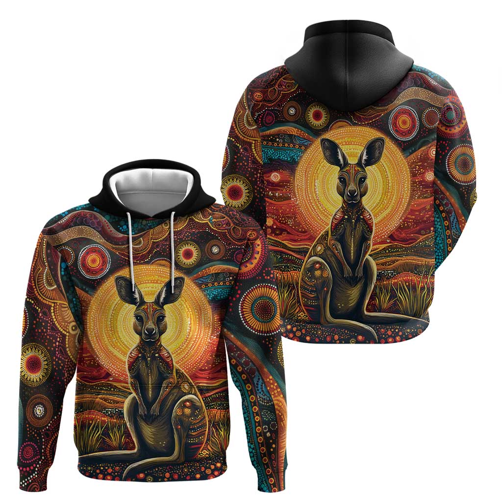 Australian Aboriginal Art Kangaroo Hoodie Maintain the Dreaming Aboriginal Dot Painting