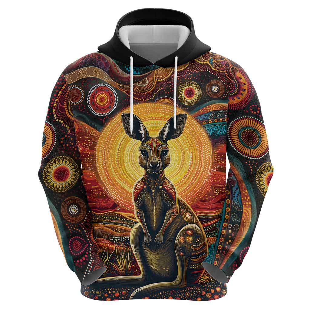Australian Aboriginal Art Kangaroo Hoodie Maintain the Dreaming Aboriginal Dot Painting